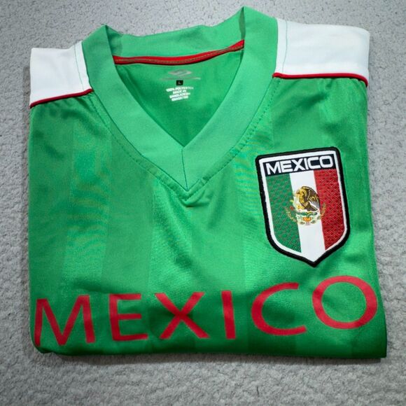 Mexico National Team Soccer Jersey Men Large Green V Neck El Tri Futbol 2014 - Picture 1 of 15